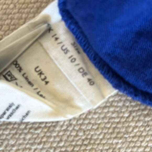 Poetry Blue Cobalt Simple Vest Linen Jersey Tank Top Sz 10 - Picture 5 of 8